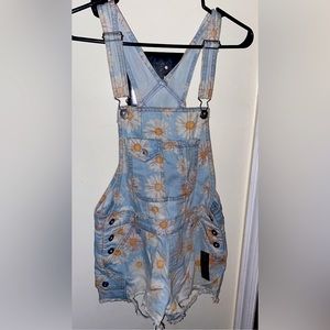 Floral Shorts Overalls